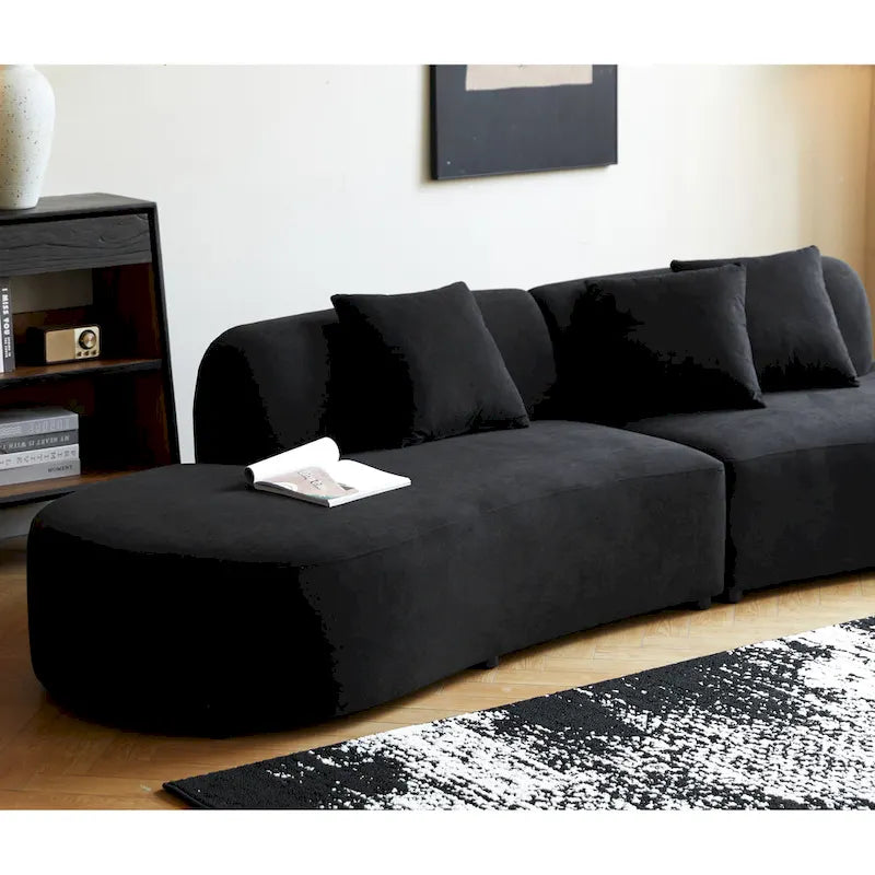 132,3 Zoll großes halbmondförmiges, geschwungenes Sektionalsofa