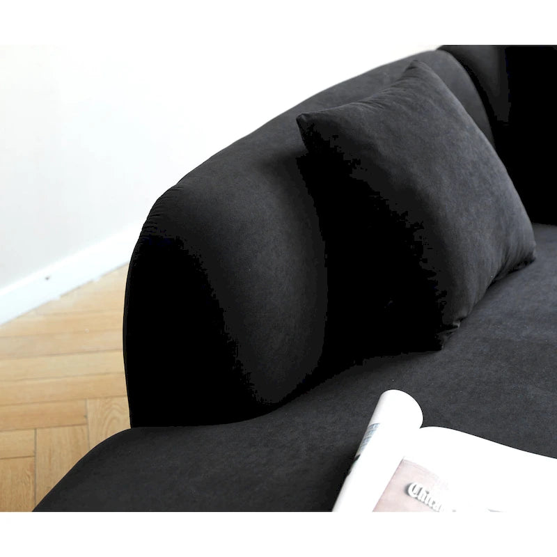 132,3 Zoll großes halbmondförmiges, geschwungenes Sektionalsofa
