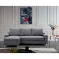 US Pride Furniture Hampton Ecksofa mit Schlaffunktion, Leinen, linke Seite