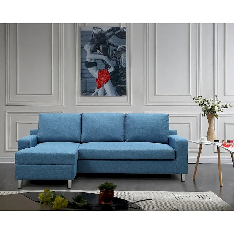 US Pride Furniture Hampton Ecksofa mit Schlaffunktion, Leinen, linke Seite
