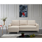 US Pride Furniture Hampton Ecksofa mit Schlaffunktion, Leinen, linke Seite