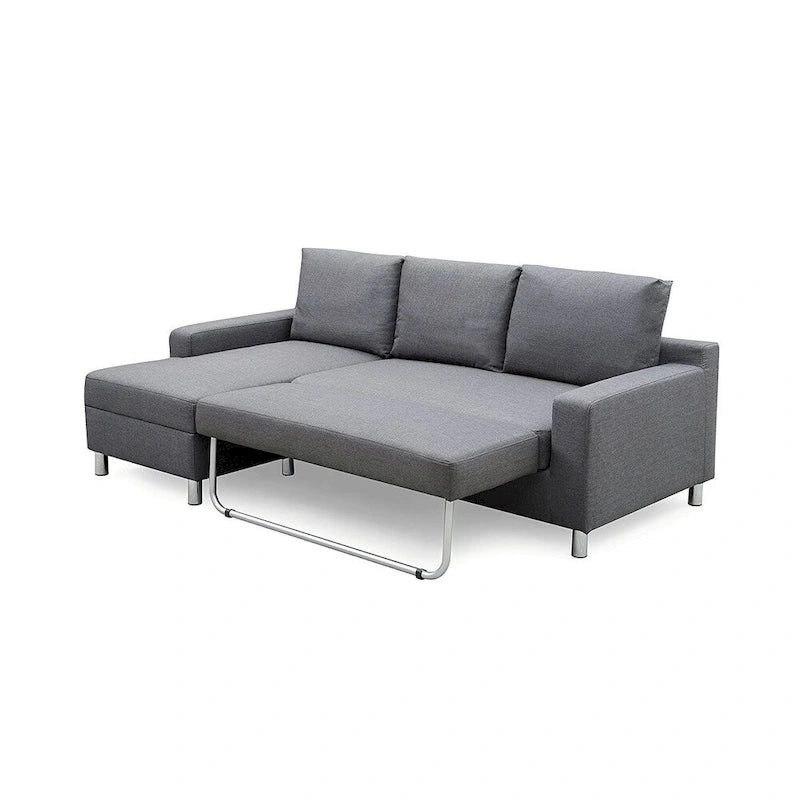 US Pride Furniture Hampton Ecksofa mit Schlaffunktion, Leinen, linke Seite