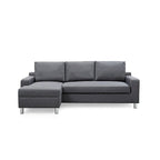 US Pride Furniture Hampton Ecksofa mit Schlaffunktion, Leinen, linke Seite