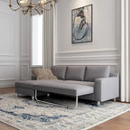 US Pride Furniture Hampton Ecksofa mit Schlaffunktion, Leinen, linke Seite