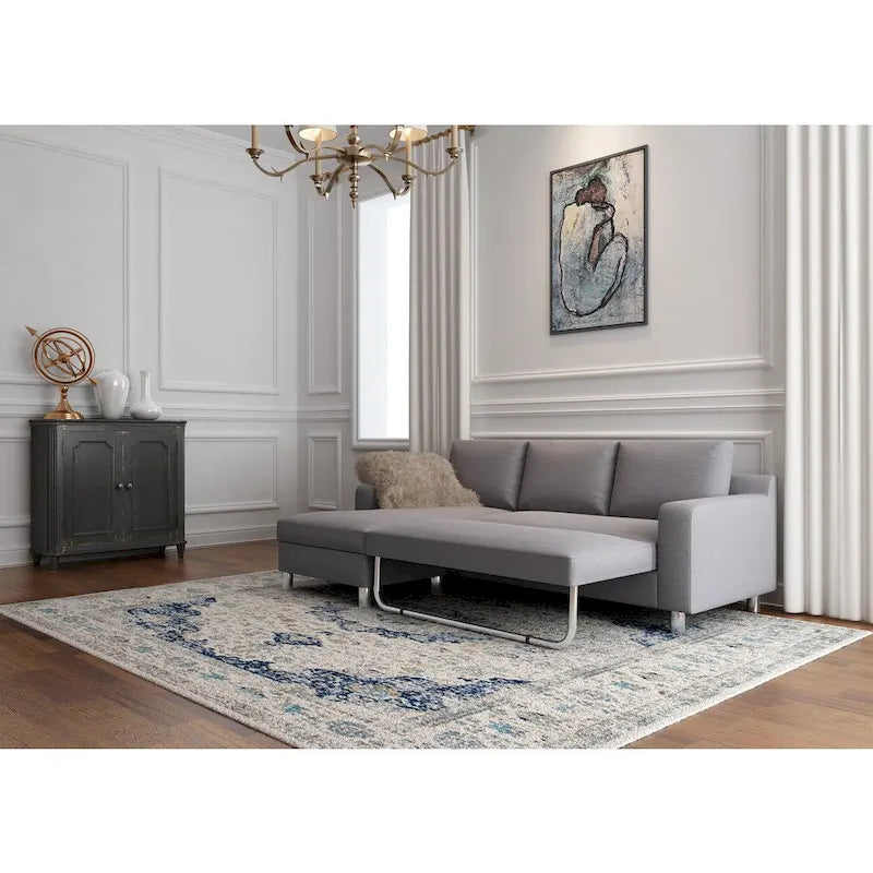US Pride Furniture Hampton Ecksofa mit Schlaffunktion, Leinen, linke Seite