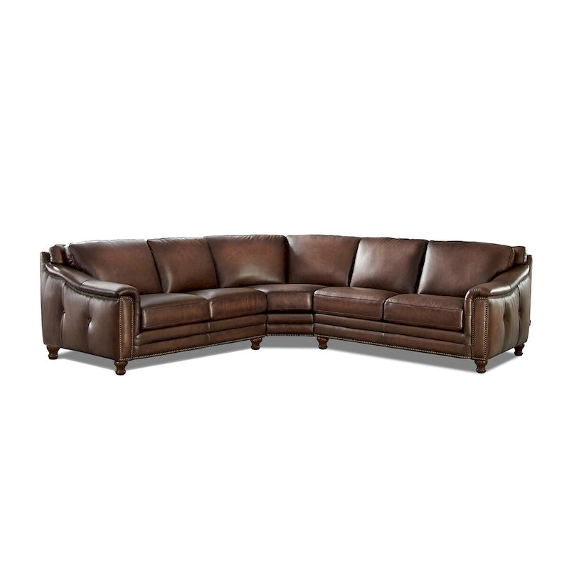 Hydeline Belfast Top Grain Leather Symmetrical Sectional