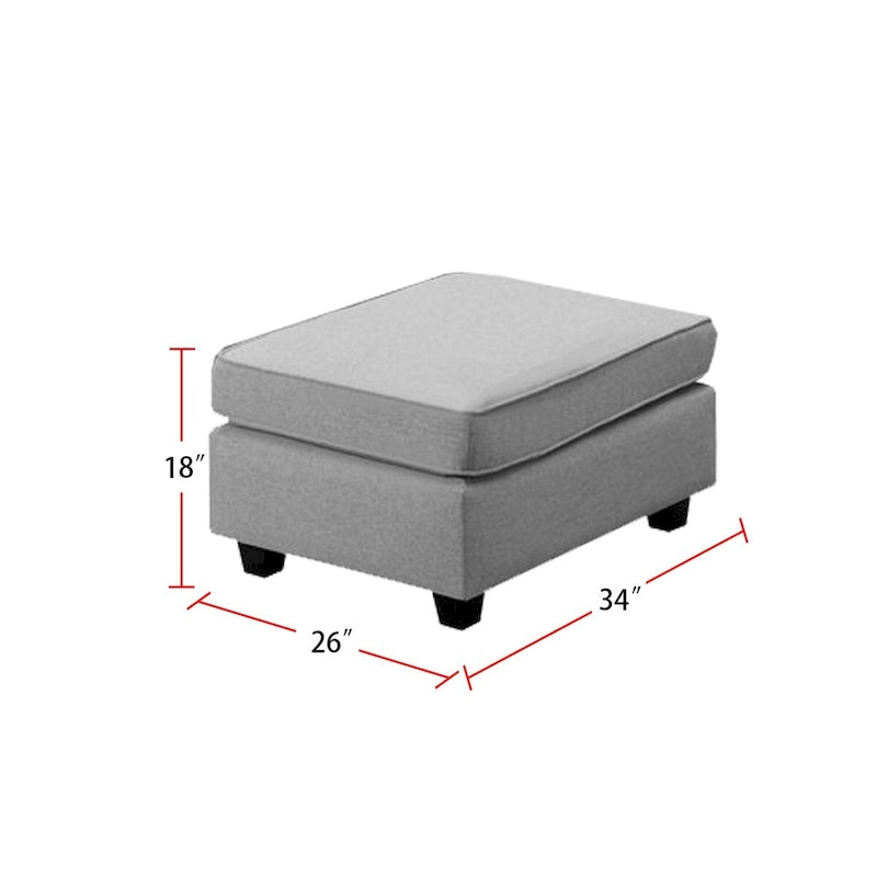7-teiliges modulares L-förmiges Ecksofa mit Ottoman