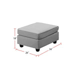 7-teiliges modulares L-förmiges Ecksofa mit Ottoman