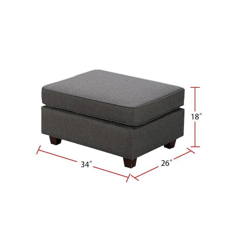 7-teiliges modulares L-förmiges Ecksofa mit Ottoman