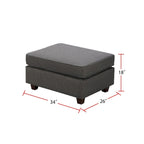 7-teiliges modulares L-förmiges Ecksofa mit Ottoman