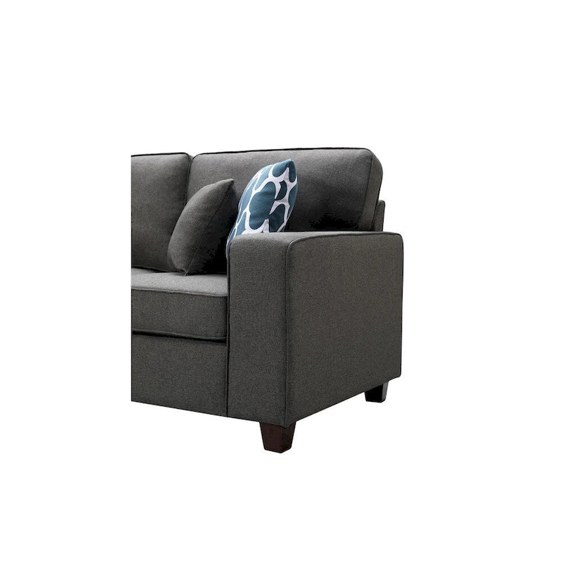 7-teiliges modulares L-förmiges Ecksofa mit Ottoman