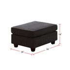 7-teiliges modulares L-förmiges Ecksofa mit Ottoman