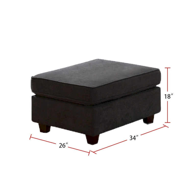 7-teiliges modulares L-förmiges Ecksofa mit Ottoman