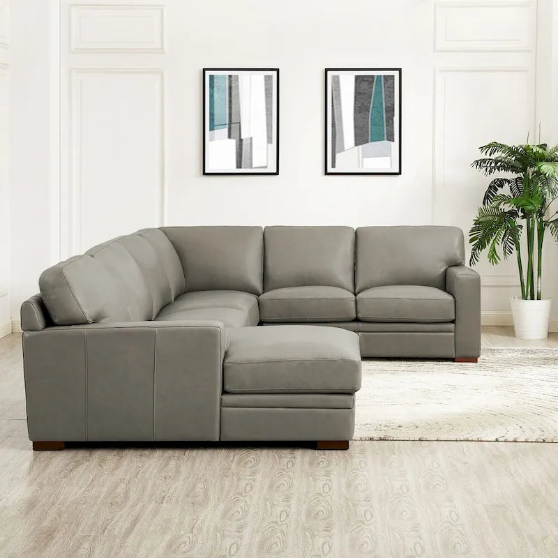 Hydeline Dillon Ecksofa aus echtem Leder, linksseitig, mit Recamiere