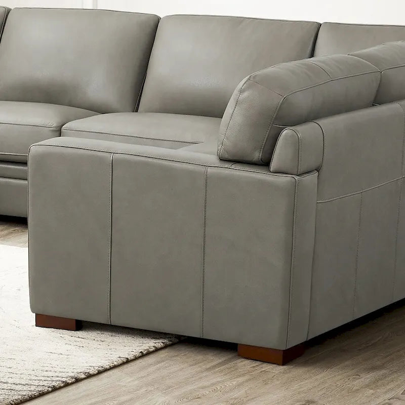 Hydeline Dillon Ecksofa aus echtem Leder, linksseitig, mit Recamiere