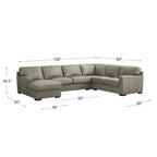 Hydeline Dillon Ecksofa aus echtem Leder, linksseitig, mit Recamiere