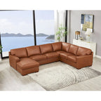 Hydeline Dillon Ecksofa aus echtem Leder, linksseitig, mit Recamiere