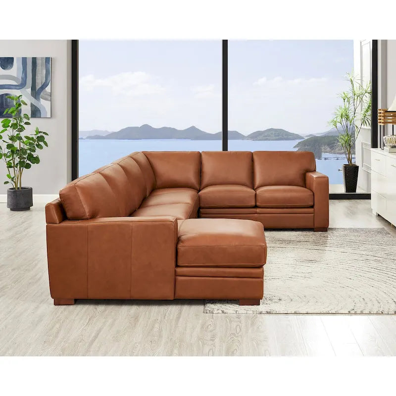 Hydeline Dillon Ecksofa aus echtem Leder, linksseitig, mit Recamiere