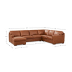 Hydeline Dillon Ecksofa aus echtem Leder, linksseitig, mit Recamiere