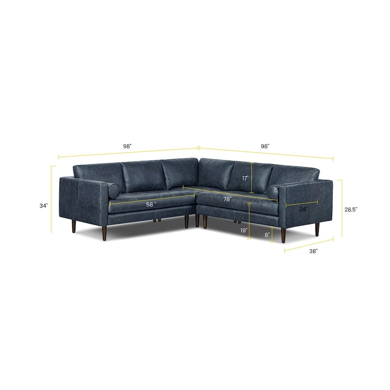 Poly & Bark Napa 98 Ecksofa - italienisches Vollnarbenleder