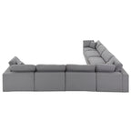Anka Grau Leinen Daunengefüllt Gesteppt 7-Sitzer Ecksofa von iNSPIRE Q Modern