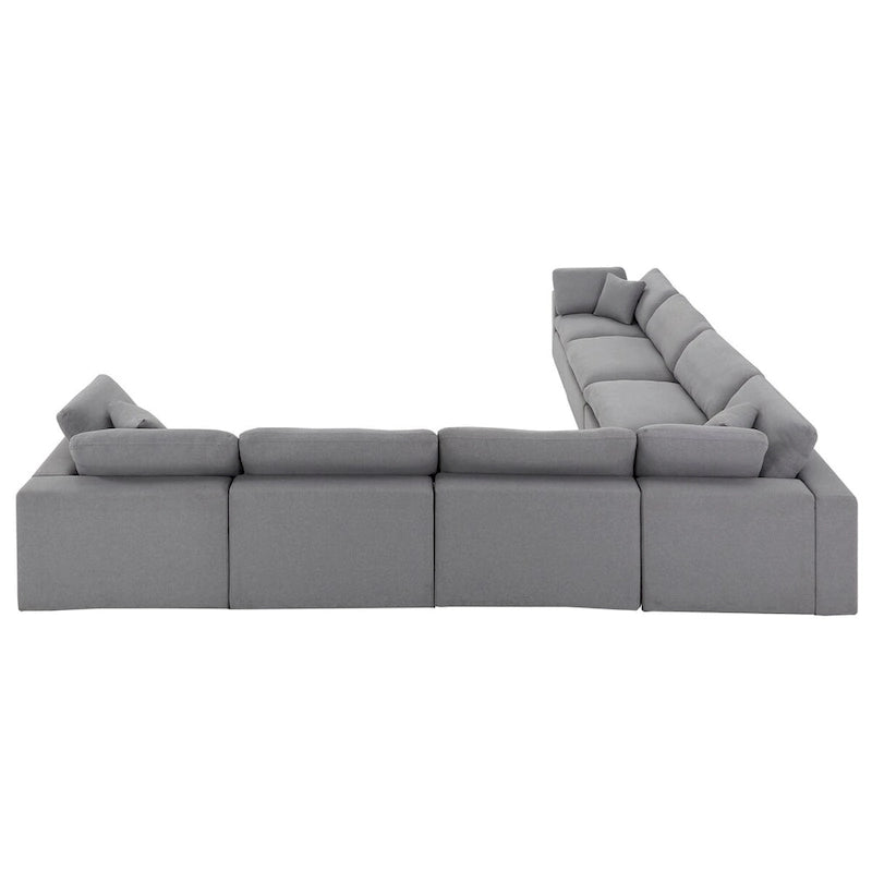Anka Grau Leinen Daunengefüllt Gesteppt 7-Sitzer Ecksofa von iNSPIRE Q Modern