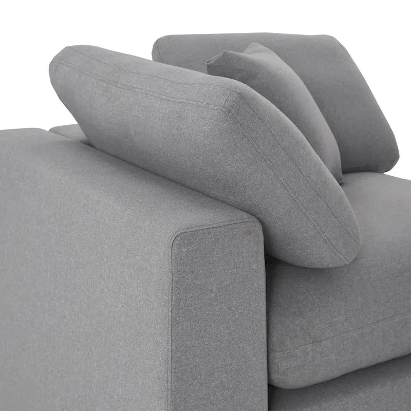 Anka Grau Leinen Daunengefüllt Gesteppt 7-Sitzer Ecksofa von iNSPIRE Q Modern