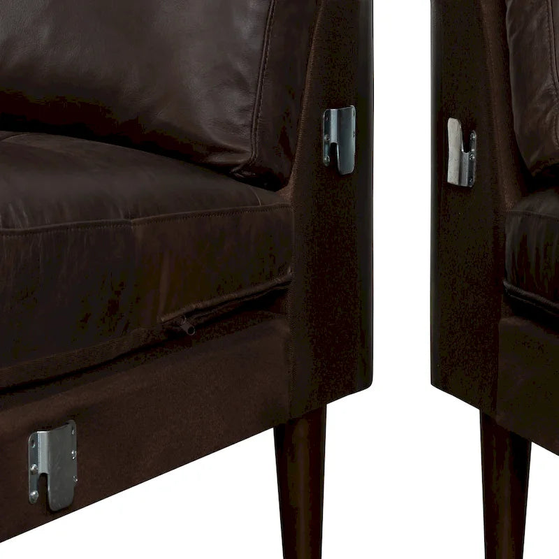 Poly & Bark Napa 104.5 Ecksofa, rechtsseitig – italienisches Echtleder, vollnarbig