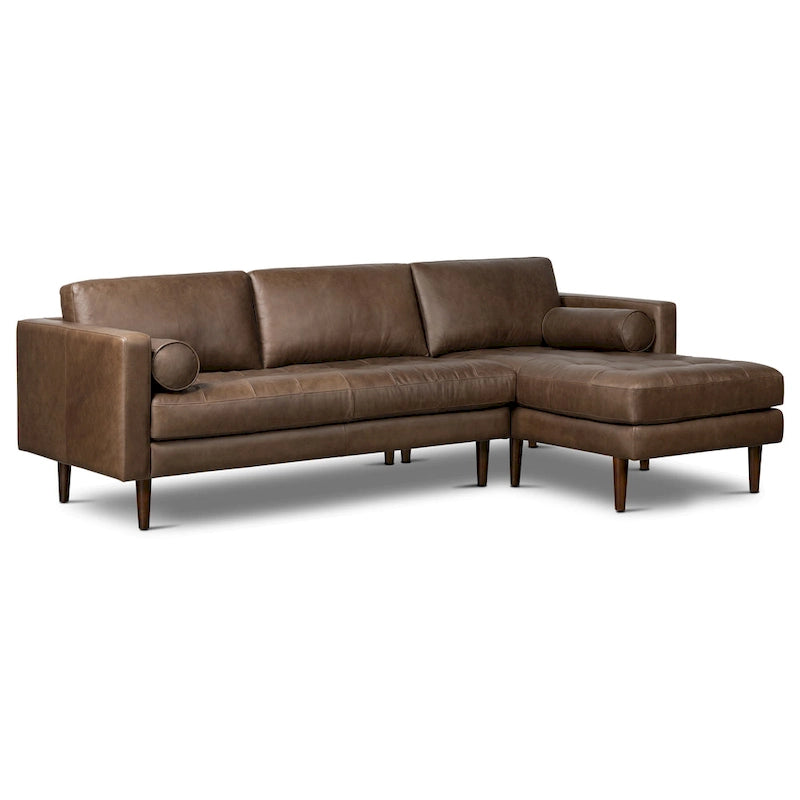 Poly & Bark Napa 104.5 Ecksofa, rechtsseitig – italienisches Echtleder, vollnarbig
