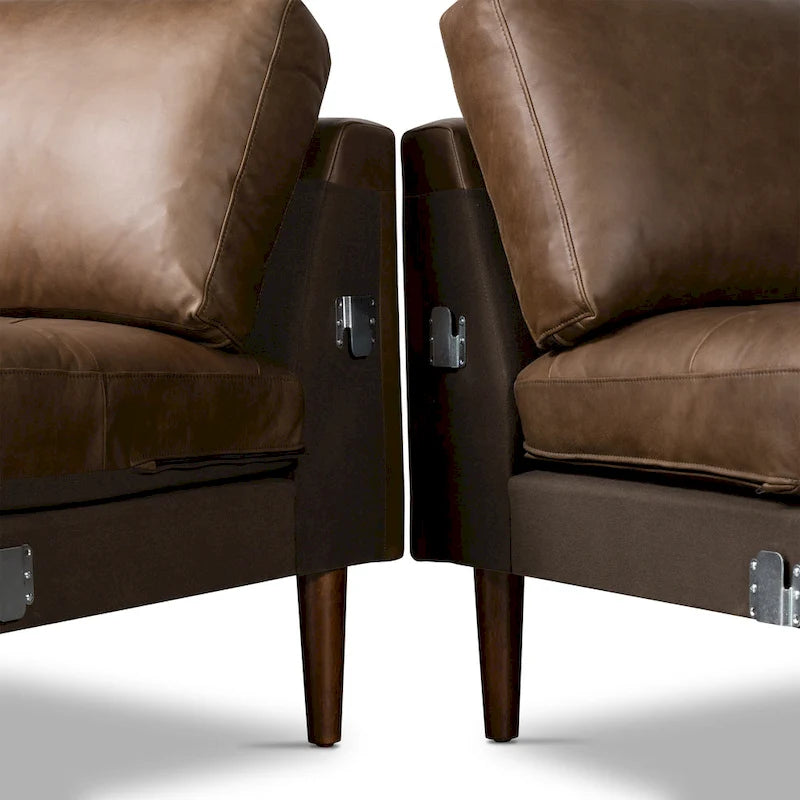 Poly & Bark Napa 104.5 Ecksofa, rechtsseitig – italienisches Echtleder, vollnarbig