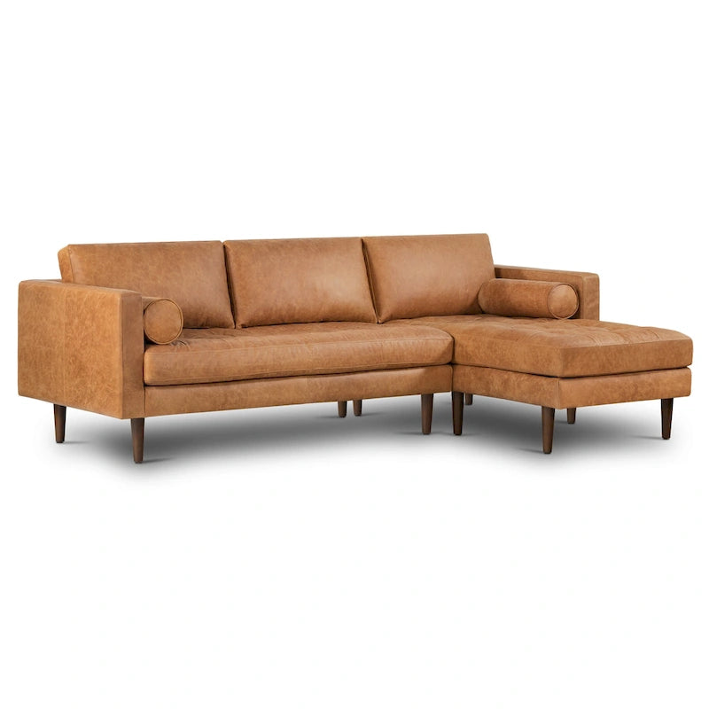 Poly & Bark Napa 104.5 Ecksofa, rechtsseitig – italienisches Echtleder, vollnarbig