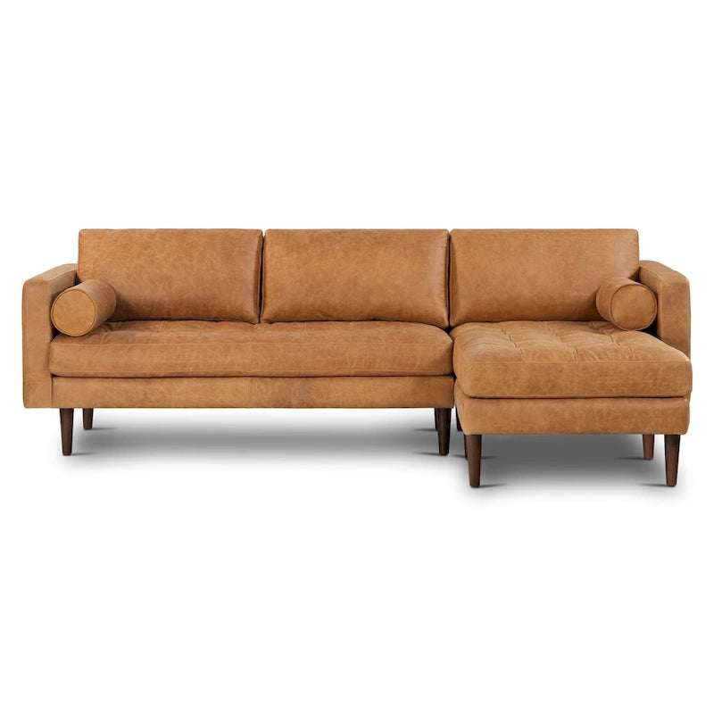 Poly & Bark Napa 104.5 Ecksofa, rechtsseitig – italienisches Echtleder, vollnarbig