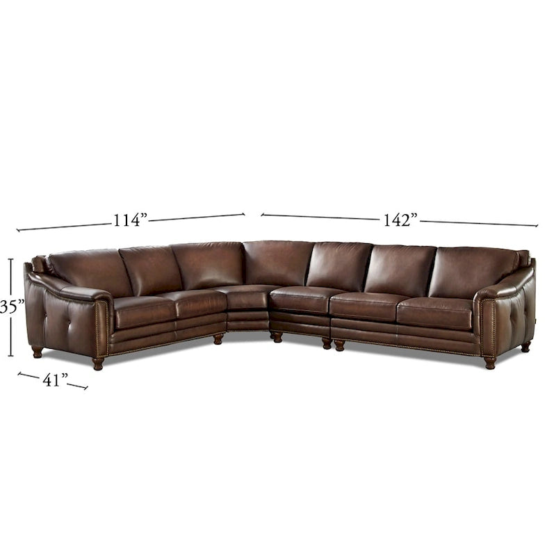 Hydeline Belfast Ecksofa aus Top-Grain-Leder - L-Teil