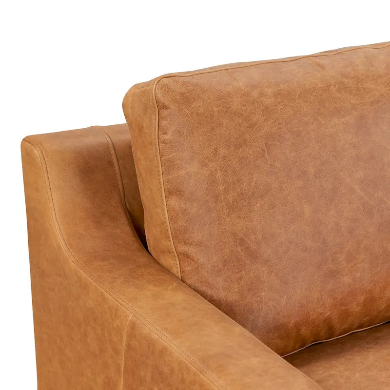 Poly & Bark Sorrento Sofa - Vollnarbiges echtes italienisches Leder
