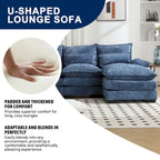 Chenille gepolstertes U-förmiges Wohnzimmer-Ecksofa mit Holzfüßen
