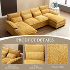 Chenille gepolstertes U-förmiges Wohnzimmer-Ecksofa mit Holzfüßen