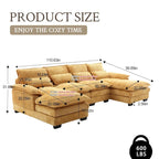 Chenille gepolstertes U-förmiges Wohnzimmer-Ecksofa mit Holzfüßen