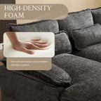 Chenille gepolstertes U-förmiges Wohnzimmer-Ecksofa mit Holzfüßen