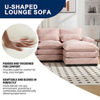 Chenille gepolstertes U-förmiges Wohnzimmer-Ecksofa mit Holzfüßen