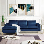Modernes Glam L-förmiges Samt-Ecksofa-Set Sofa-Couch für das Wohnzimmer