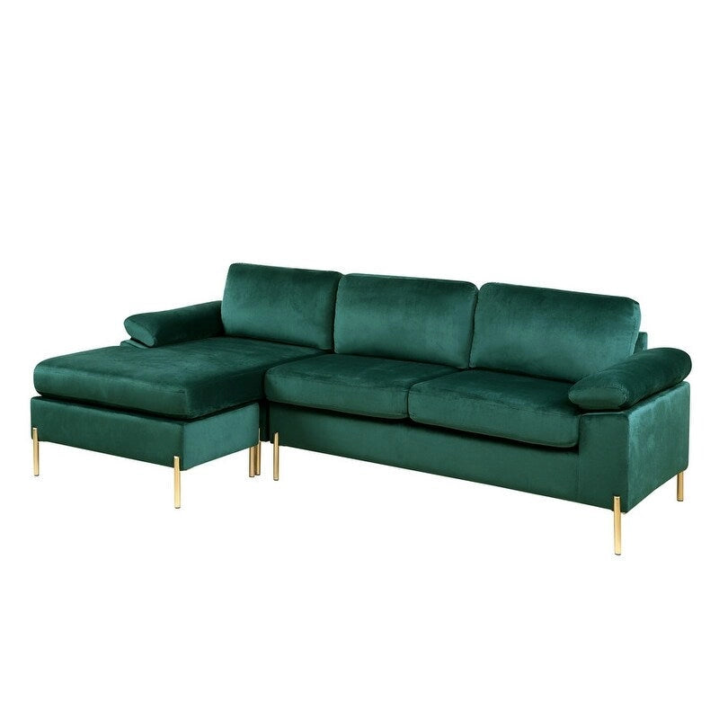 Modernes Glam L-förmiges Samt-Ecksofa-Set Sofa-Couch für das Wohnzimmer