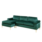 Modernes Glam L-förmiges Samt-Ecksofa-Set Sofa-Couch für das Wohnzimmer