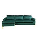 Modernes Glam L-förmiges Samt-Ecksofa-Set Sofa-Couch für das Wohnzimmer