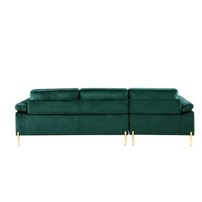 Modernes Glam L-förmiges Samt-Ecksofa-Set Sofa-Couch für das Wohnzimmer