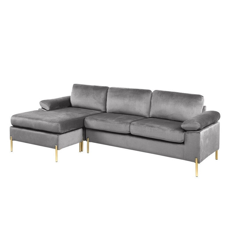 Modernes Glam L-förmiges Samt-Ecksofa-Set Sofa-Couch für das Wohnzimmer