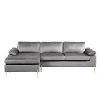 Modernes Glam L-förmiges Samt-Ecksofa-Set Sofa-Couch für das Wohnzimmer