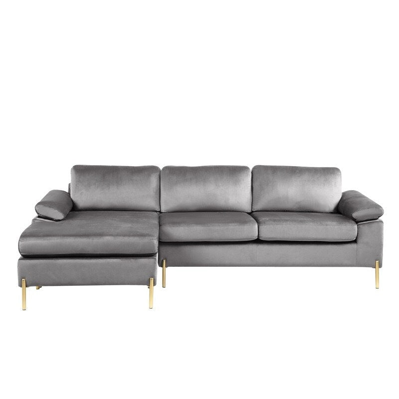 Modernes Glam L-förmiges Samt-Ecksofa-Set Sofa-Couch für das Wohnzimmer