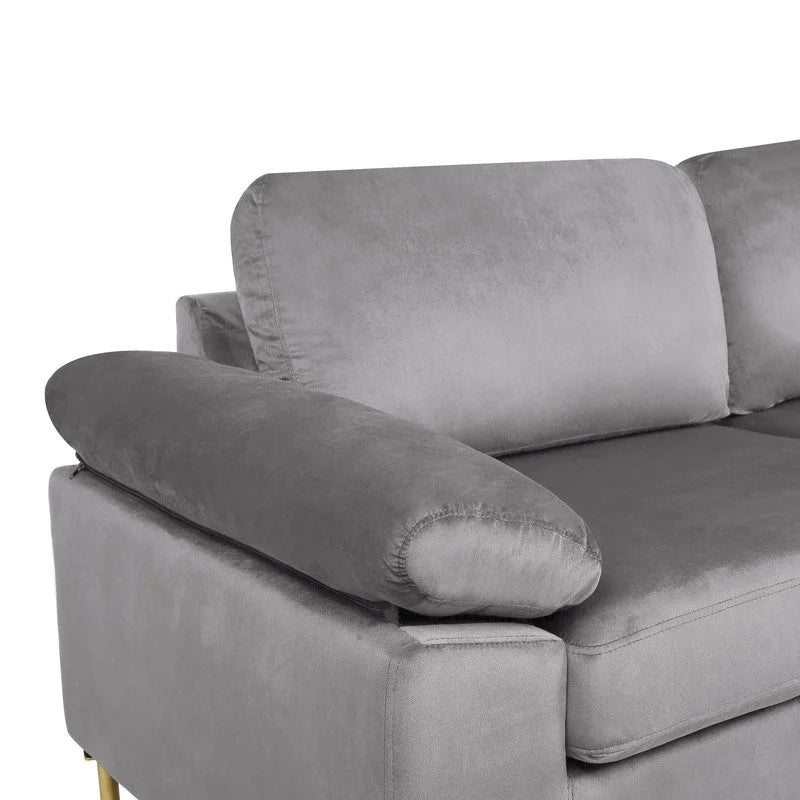 Modernes Glam L-förmiges Samt-Ecksofa-Set Sofa-Couch für das Wohnzimmer