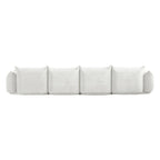 130 U-förmiges Sektionalsofa, minimalistisches Chenille-Modulsofa, 6-Sitzer mit wendbarer Chaiselongue und Ottomane