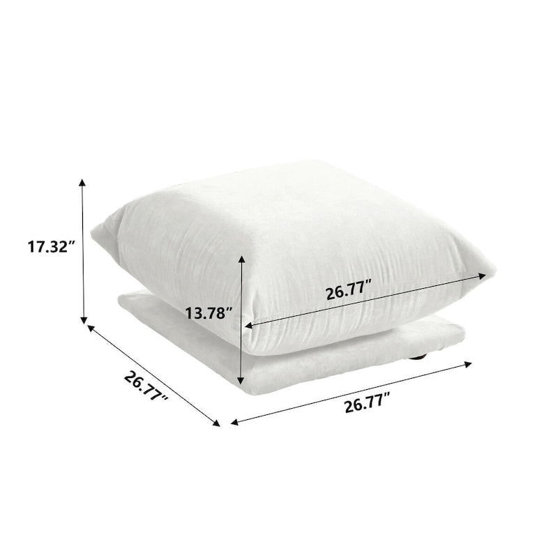 130 U-förmiges Sektionalsofa, minimalistisches Chenille-Modulsofa, 6-Sitzer mit wendbarer Chaiselongue und Ottomane